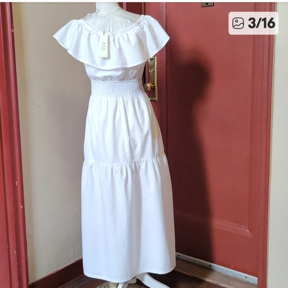 MPH Collection Women's Elegant White Maxi Dress Size SP